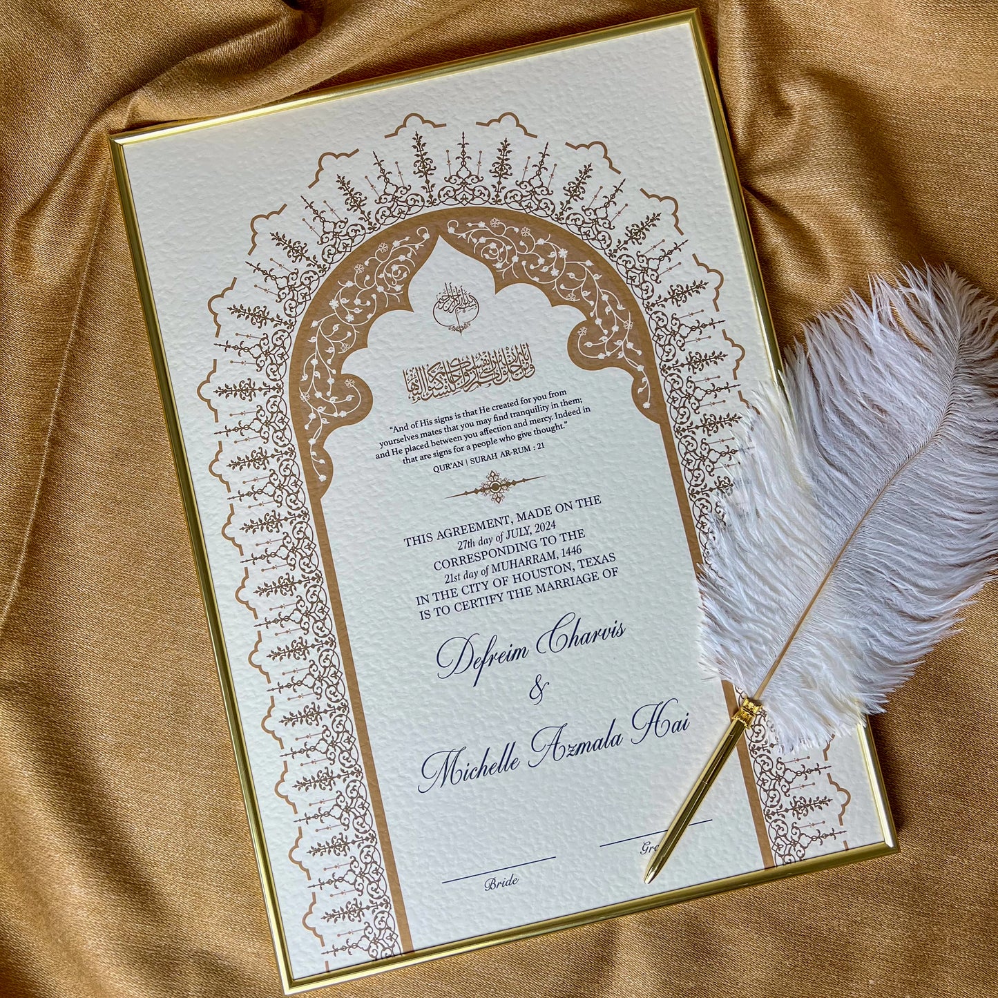 Afsaana A3 Luxury Nikkah Certificate - Neutral