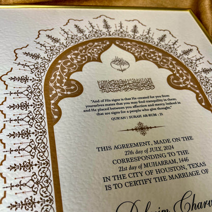 Afsaana A3 Luxury Nikkah Certificate - Neutral