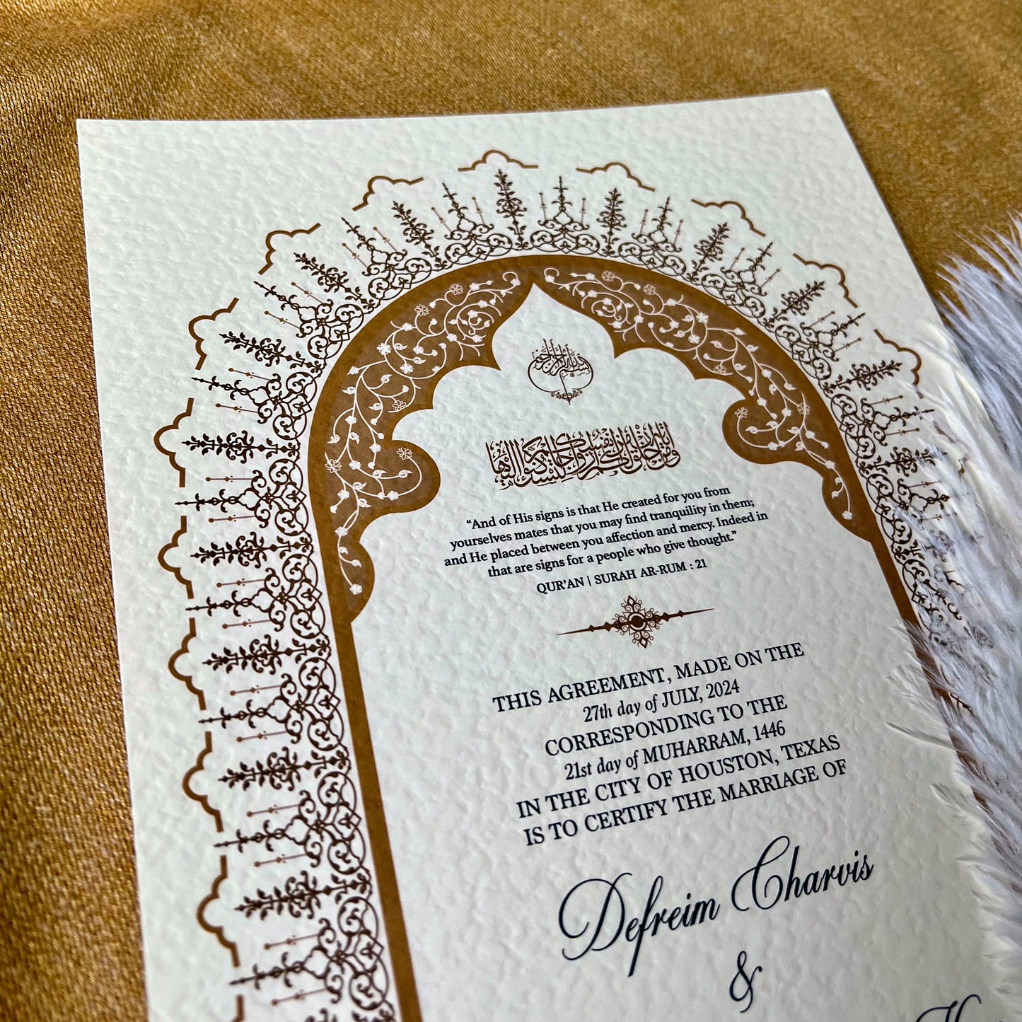 Afsaana A3 Luxury Nikkah Certificate - Neutral