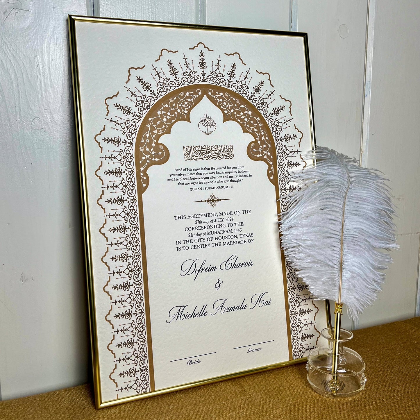 Afsaana A3 Luxury Nikkah Certificate - Neutral