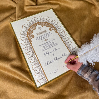 Afsaana A3 Luxury Nikkah Certificate - Neutral