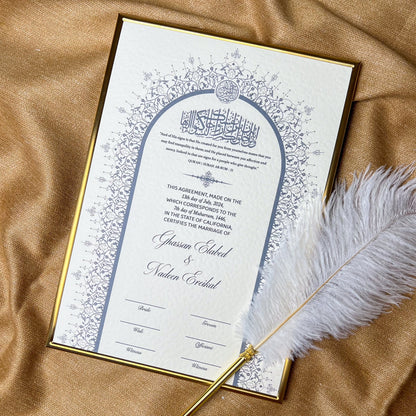 A4 Luxury Nikkah Certificate - Blue