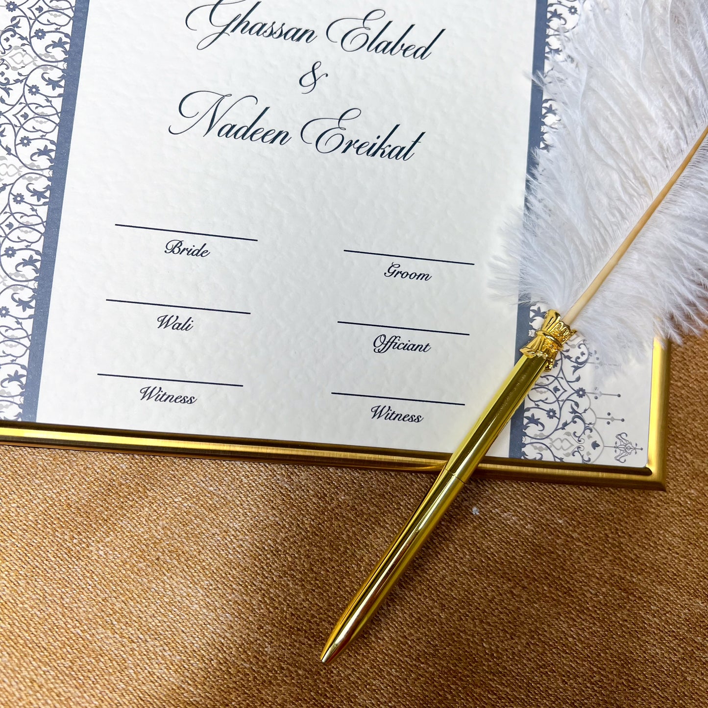 A4 Luxury Nikkah Certificate - Blue