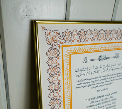 Saqafat A3 Luxury Nikkah Certificate - Neutral