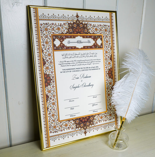 Sanam A3 Luxury Nikkah Certificate - Red