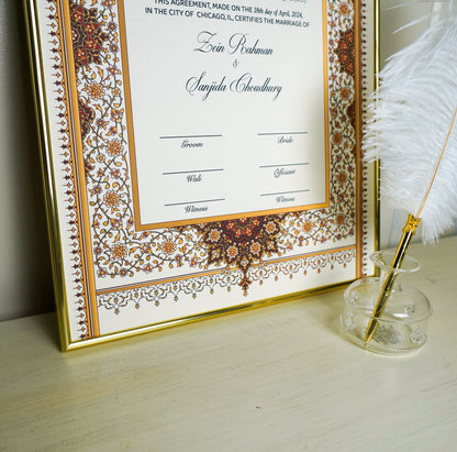 Sanam A3 Luxury Nikkah Certificate - Red