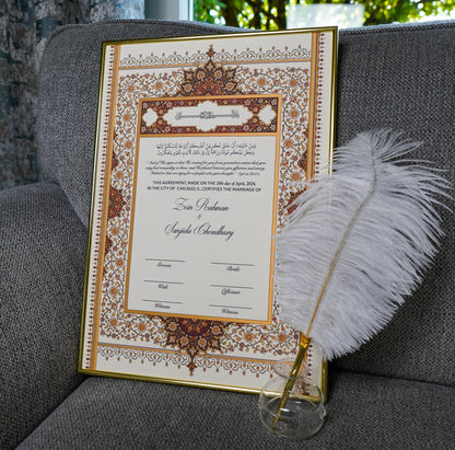 Sanam A3 Luxury Nikkah Certificate - Red