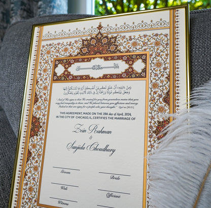 Sanam A3 Luxury Nikkah Certificate - Red