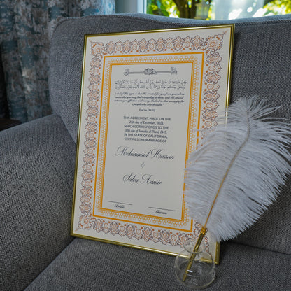 Saqafat A3 Luxury Nikkah Certificate - Neutral