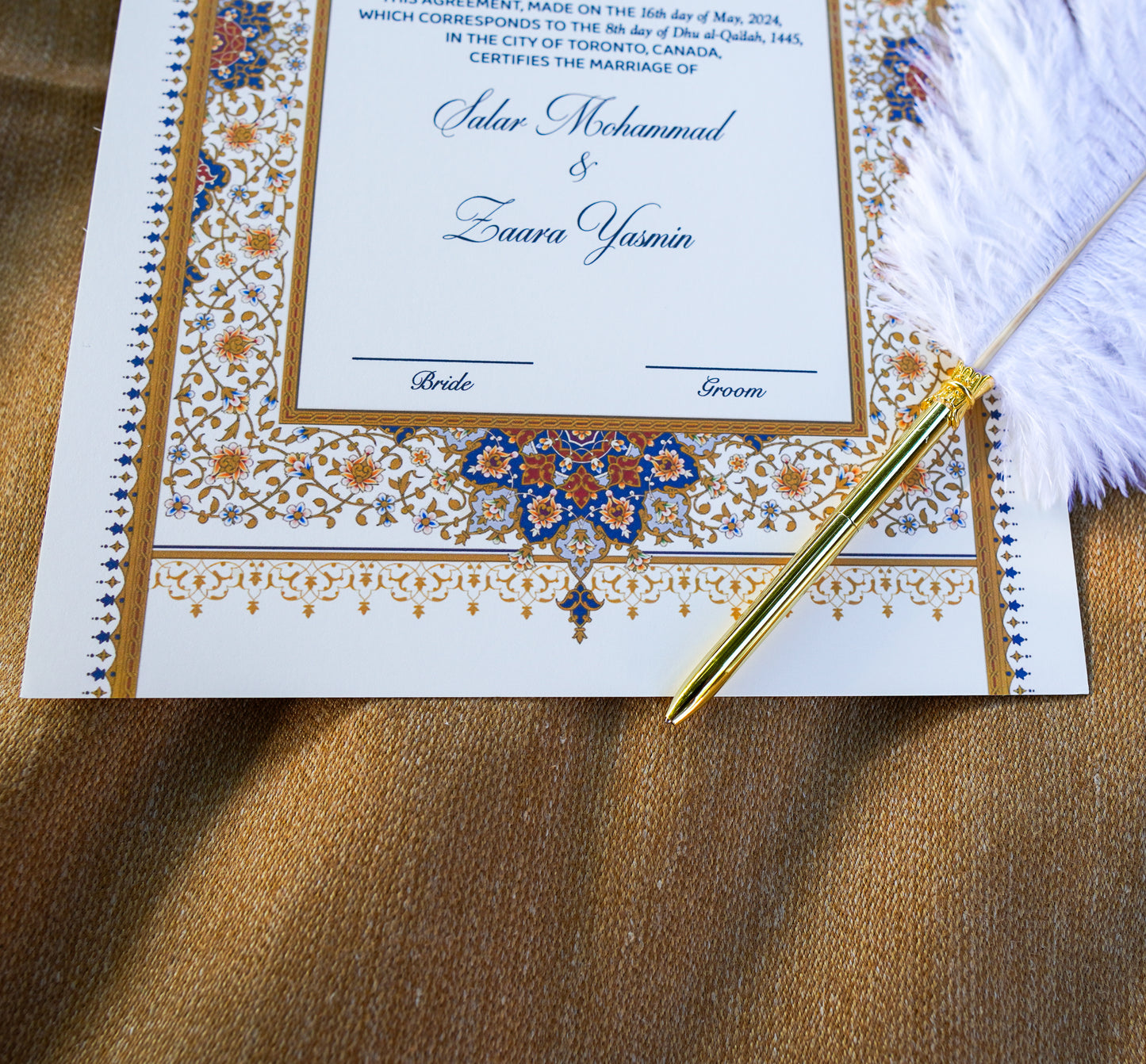 A4 Luxury Nikkah Certificate - Neutral