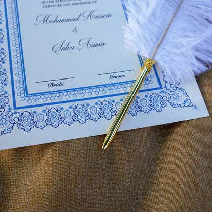 A4 Luxury Nikkah Certificate - Blue