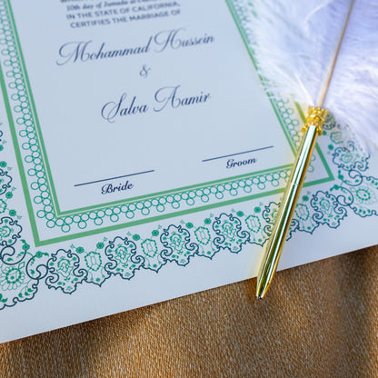 A4 Luxury Nikkah Certificate - Green