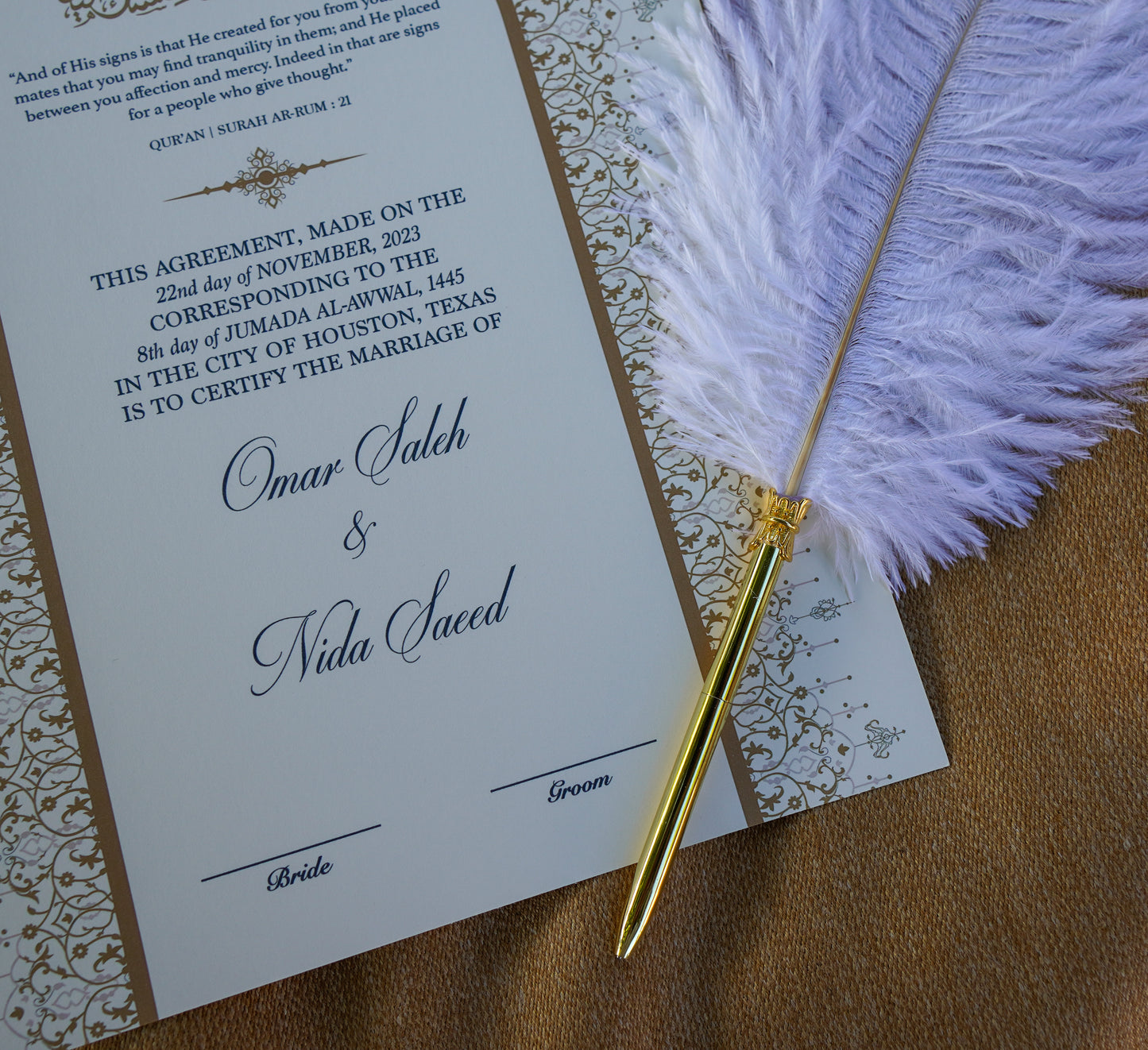 A4 Luxury Nikkah Certificate - Neutral