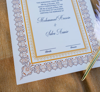 A4 Luxury Nikkah Certificate - Neutral