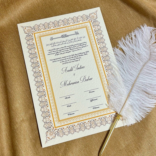 A4 Luxury Nikkah Certificate - Neutral