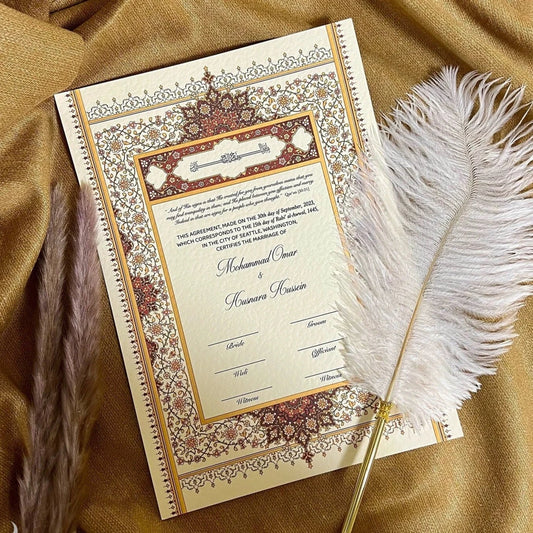 A4 Luxury Nikkah Certificate - Red