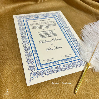 A4 Luxury Nikkah Certificate - Blue