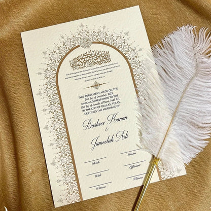 A4 Luxury Nikkah Certificate - Neutral